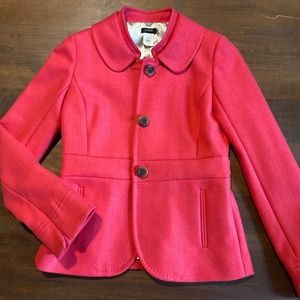 J crew 0 wool jacket pink new xs beautiful
